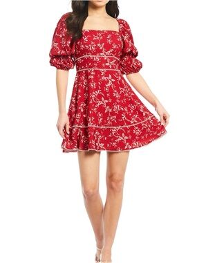 Keepsake Scarlet Floral Lovesick Mini Dress